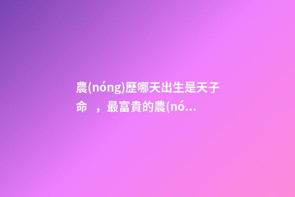 農(nóng)歷哪天出生是天子命，最富貴的農(nóng)歷出生日子